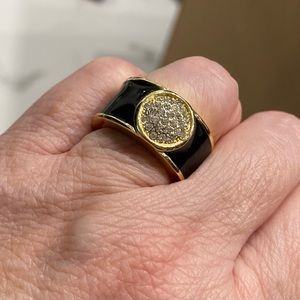 Black and pave ring